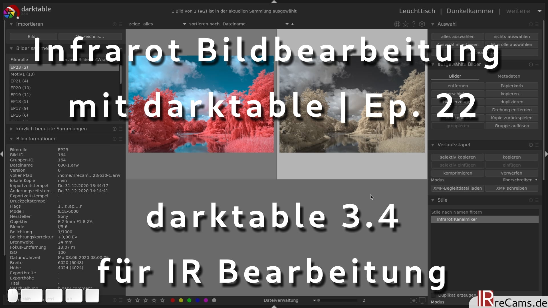 Infrarot Bildbearbeitung mit darktable 3.4 | Ep. 22