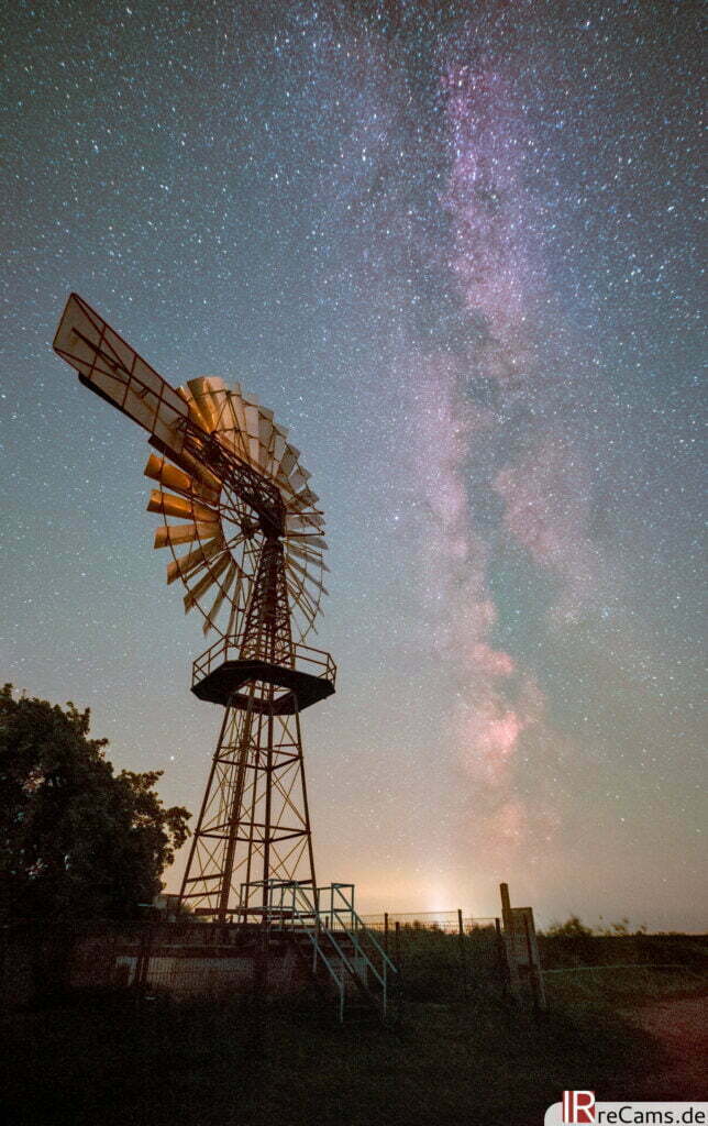 Milky Way and mill with astro camera