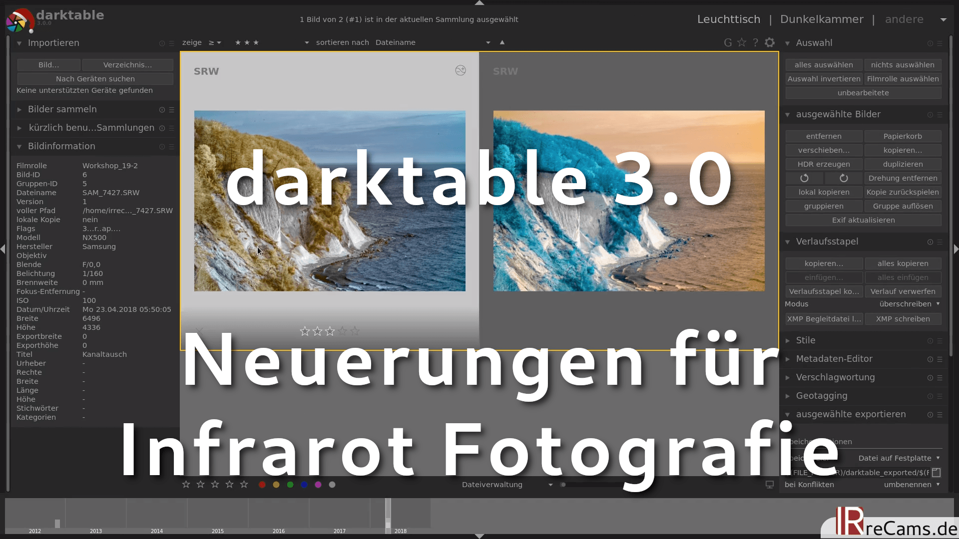 Infrarot Bildbearbeitung in darktable 3.0