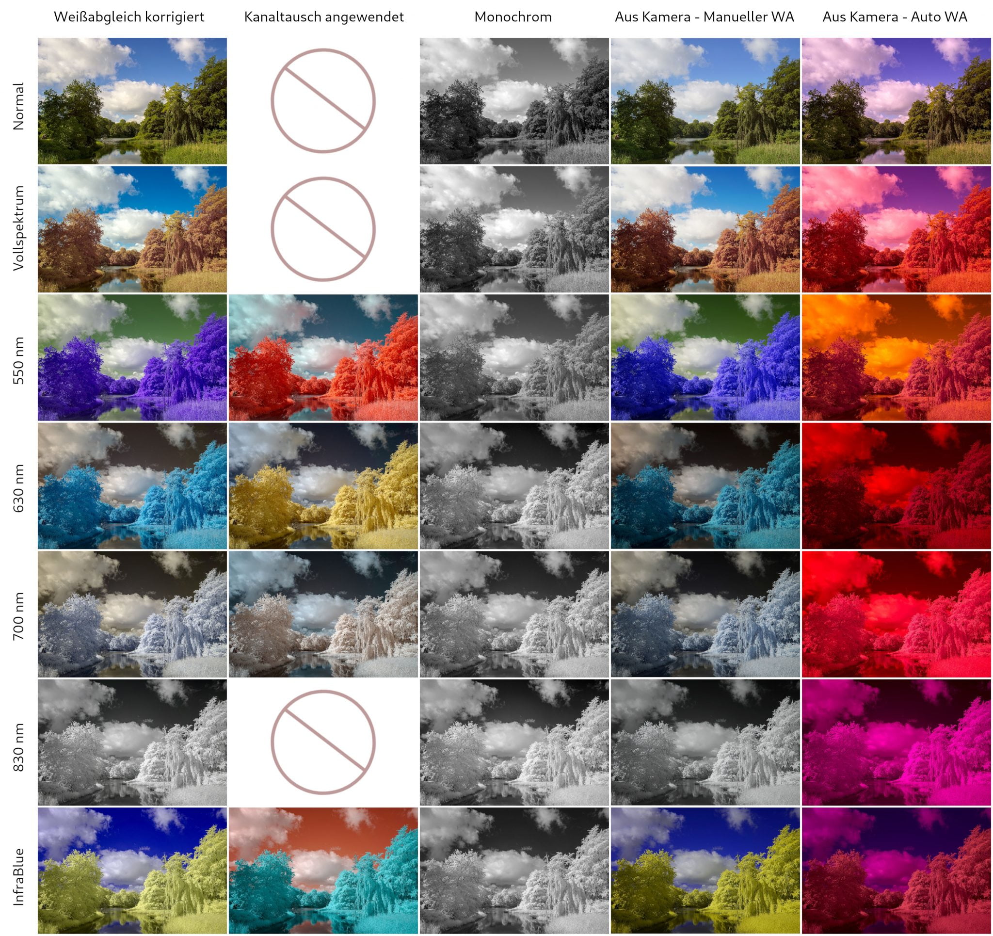 Infrarot Effekt Filter im Vergleich IRreCams