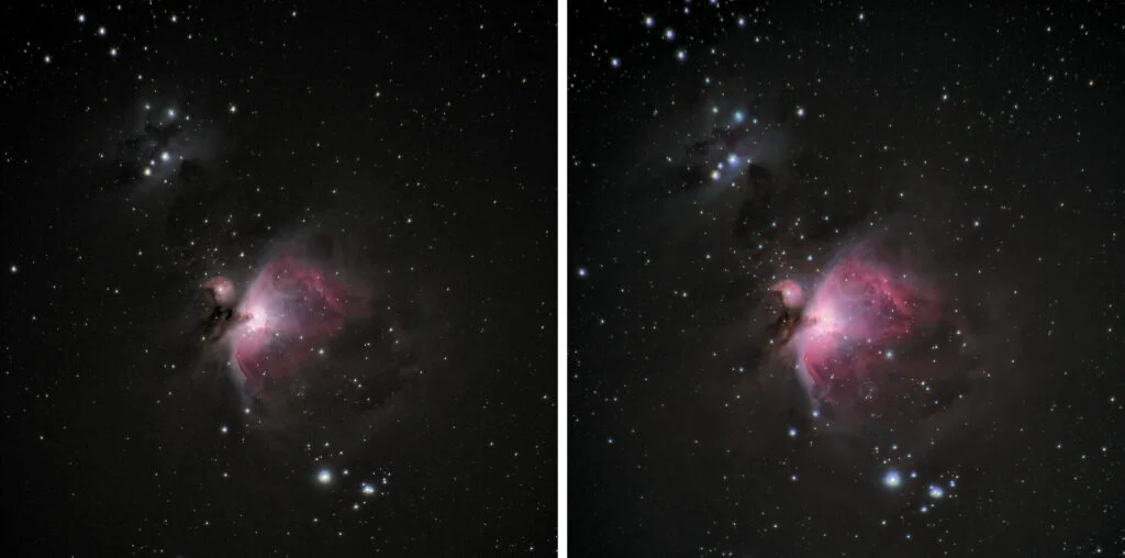 Izquierda: Cámara normal | Derecha: Cámara de espectro completo