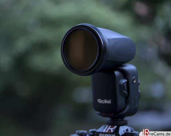 Flash with IR flash adapter RM1 and filter